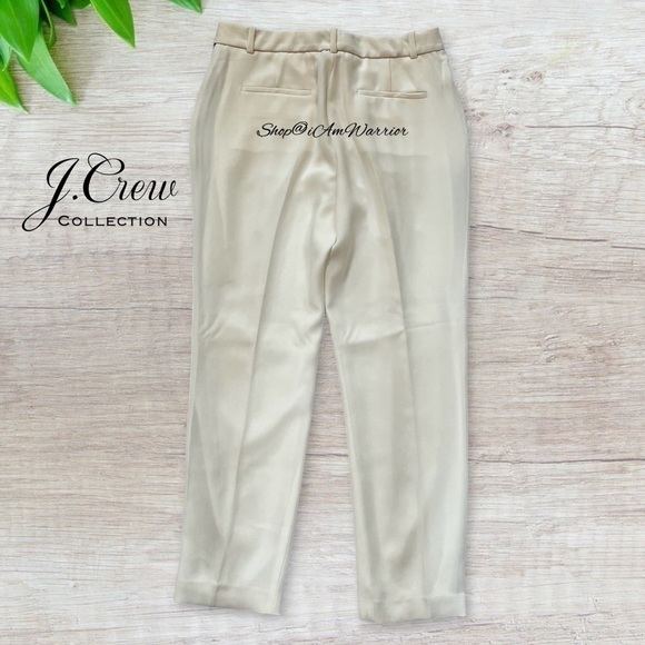 J.Crew Collection NWT ivory duo striped tuxedo draped pants - Picture 4 of 11